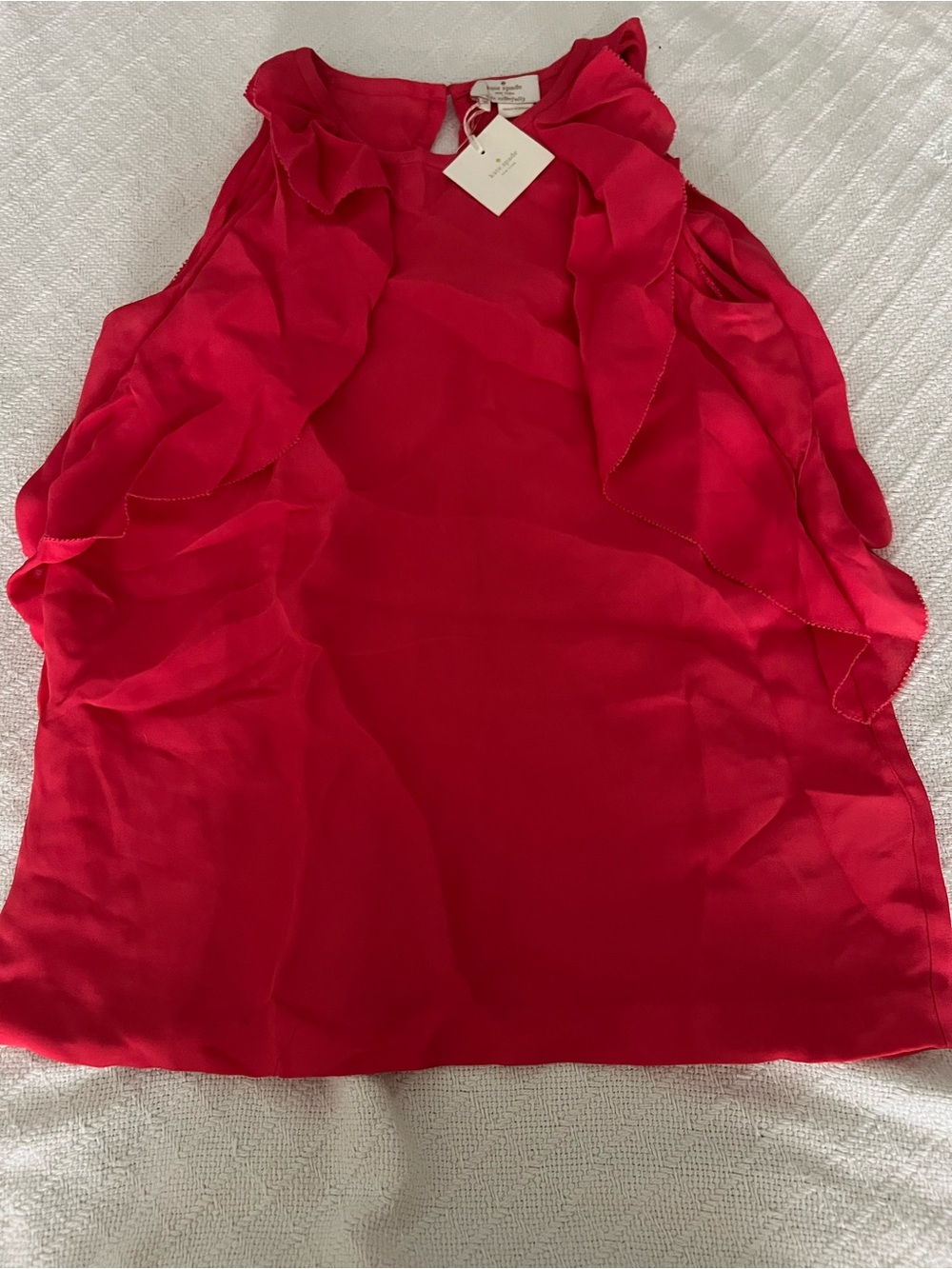 kate spade Ruffle Trim Sleeveless Camisole in Bright Red